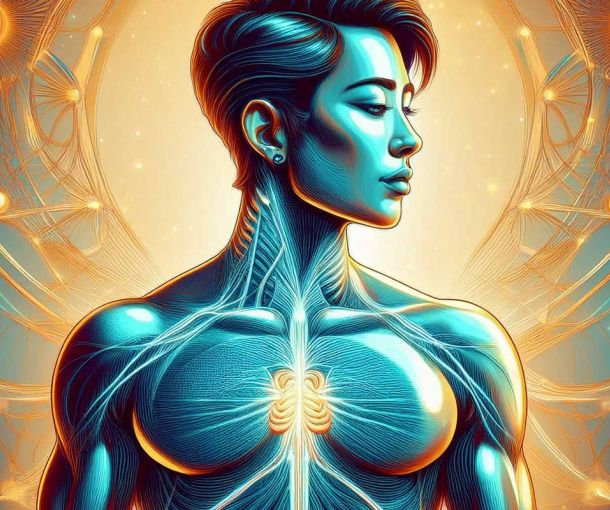 Illustration representing the vagus nerve and nervous system regulation